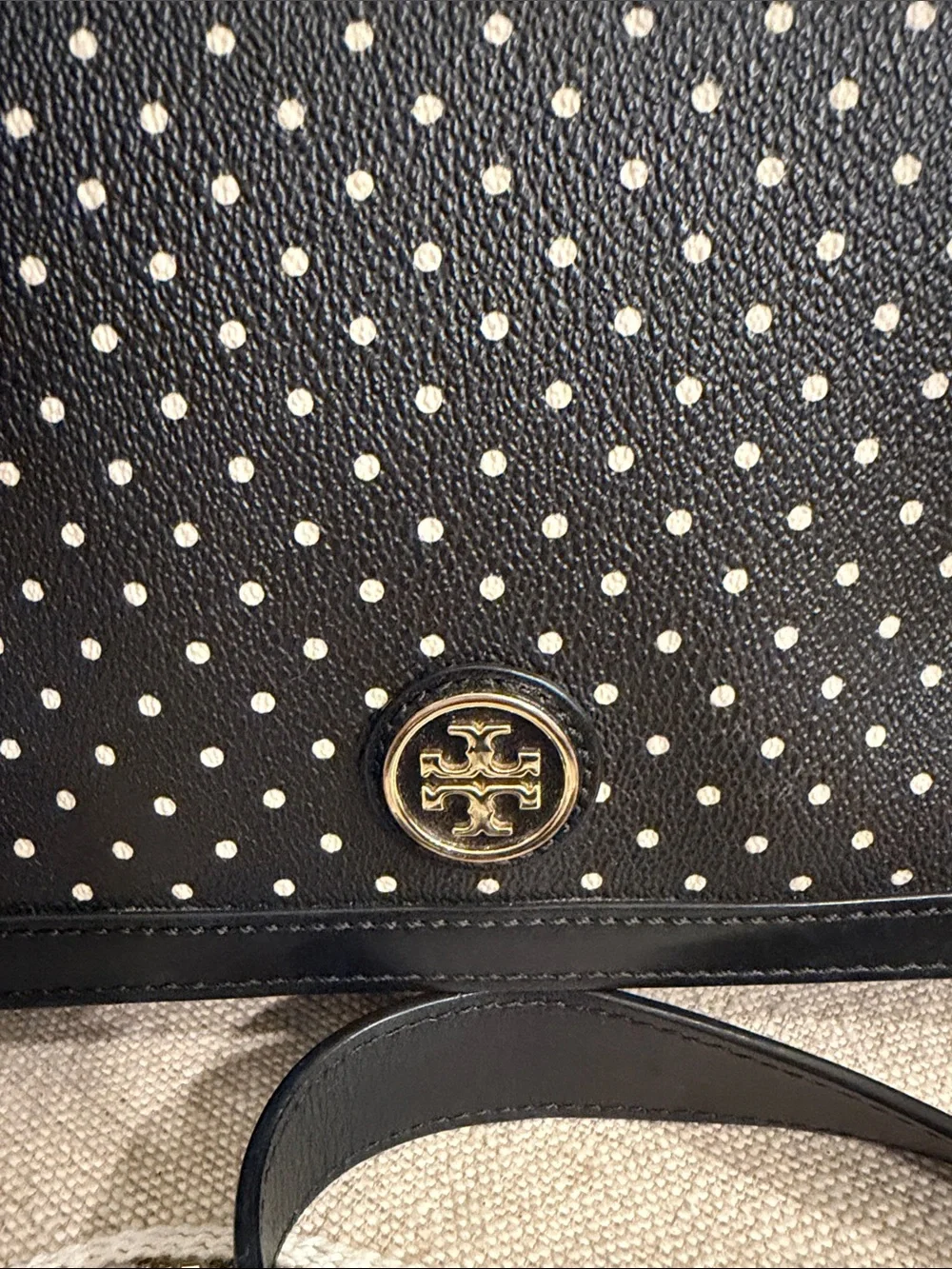 Tory Burch Kerrington Crossbody Viva Dot Bag with Gold Detailing